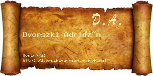 Dvorszki Adrián névjegykártya