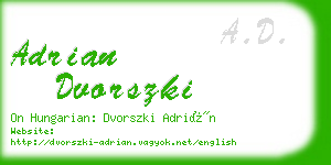 adrian dvorszki business card